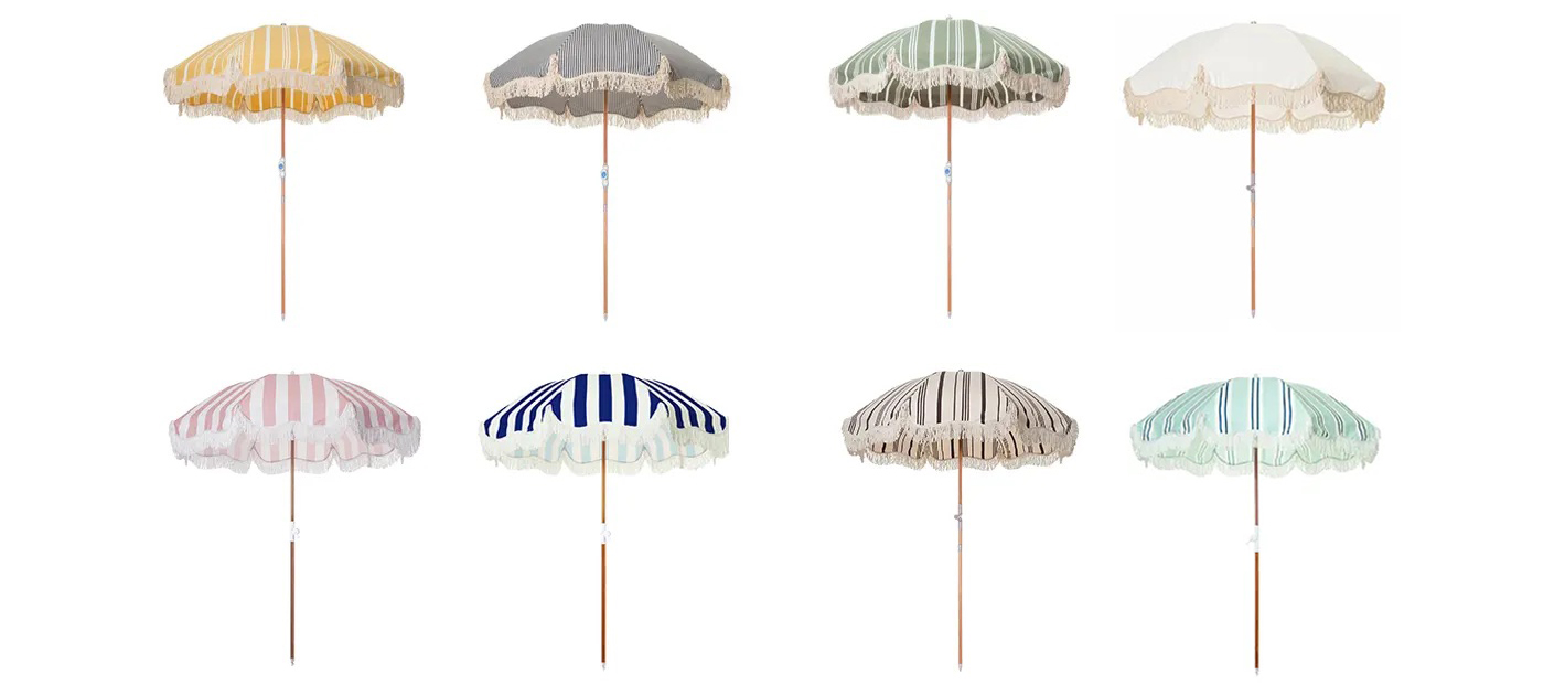 Outdoor Leisure Products Solution Provider | Portable Vintage Fringe Beach Sun Umbrellas