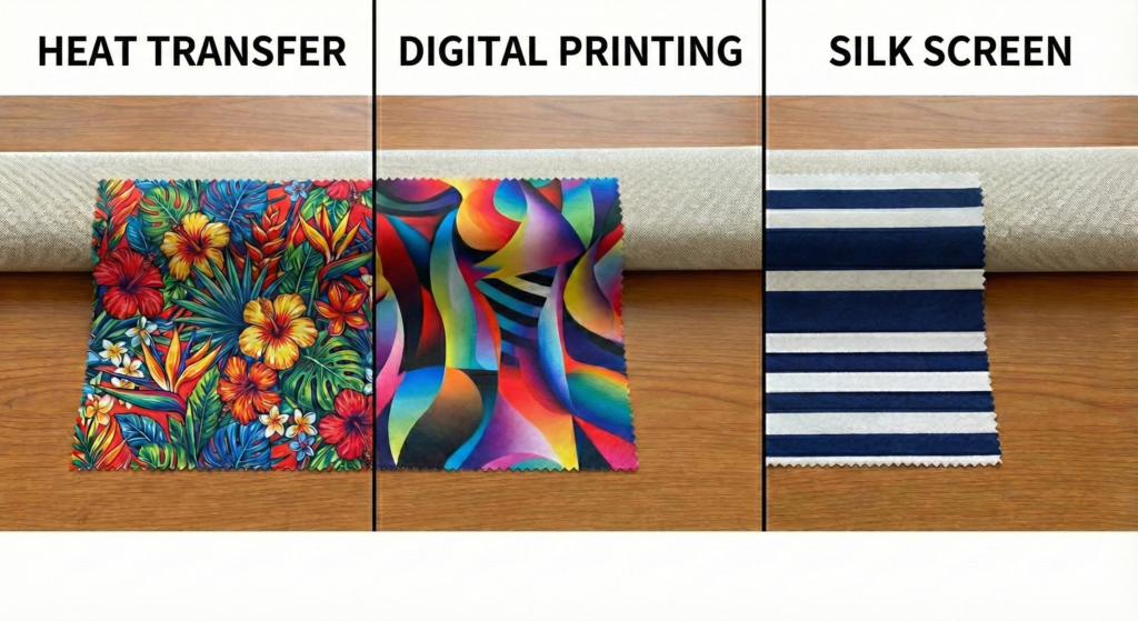 Outdoor Leisure Products Solution Provider | The Ultimate 2026 Guide: Screen vs. Digital vs. Heat Transfer for Outdoor Fabrics