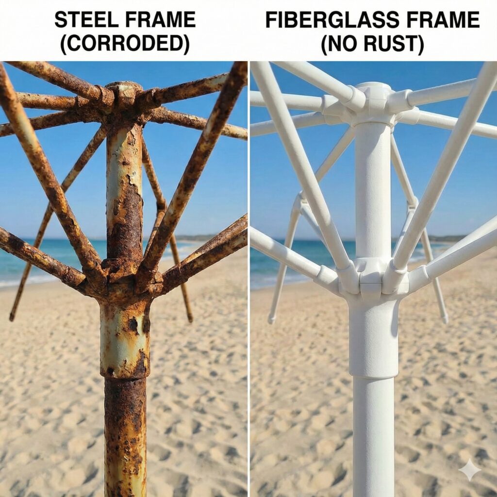 Outdoor Leisure Products Solution Provider | Fiberglass vs. Steel Ribs: The Ultimate B2B Comparison for Beach Umbrellas